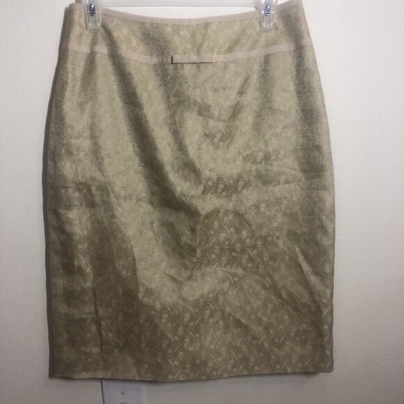 Ann Taylor Silk Blend Tapestry Design Pencil Skirt Size 4 Floral Whimsy Work - Picture 6 of 9